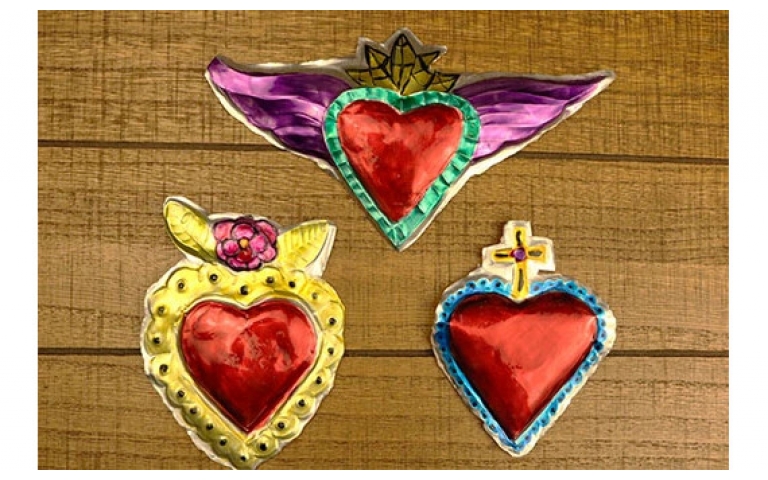 Mexican Folk Art Hearts